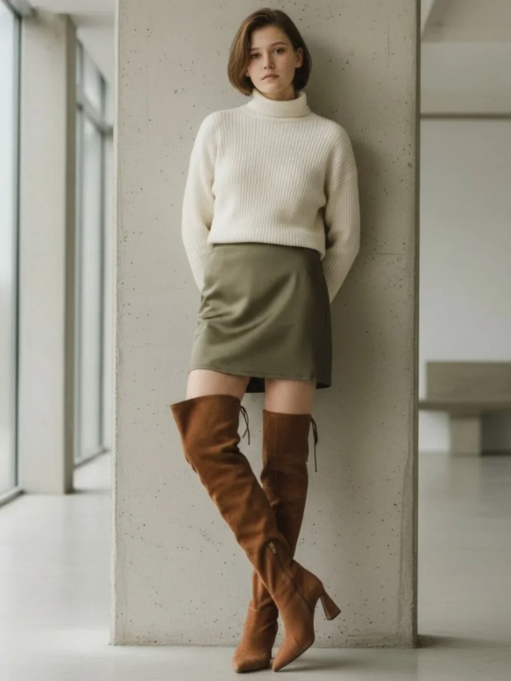 Vince Camuto Over The Knee Boots SZ 8 Brown Pointed Toe